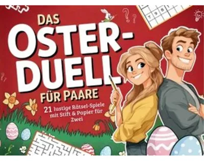 Produktbild von Das Oster-Duell für Paare: 21 lustige Rätsel-Spiele mit Stift & Papier für Zwei