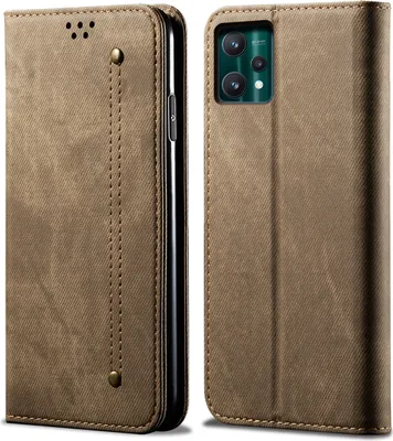 Produktbild von Realme 9 Pro Hülle, Leder Brieftasche Flip Bookstyle Schutzhülle mit Standfunktion für OPPO Realme 9 Pro Khaki