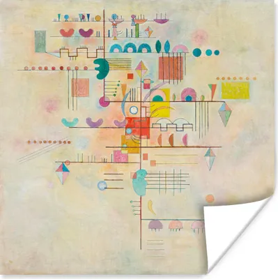 Produktbild von MuchoWow® Poster Sanfter Akzent - Kandinsky 50x50 cm - Wohnzimmerdekoration