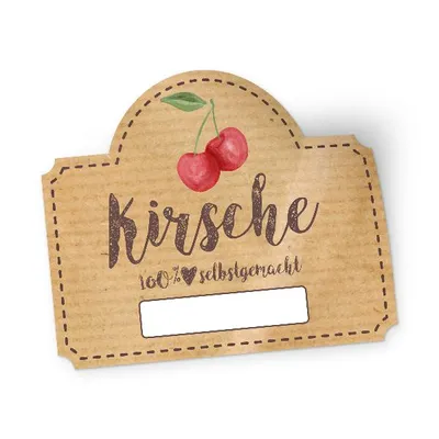 A label for homemade cherry jam.