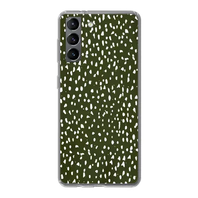 Produktbild von MuchoWow® Handyhülle Schutzhülle Hülle für Samsung Galaxy S21 Polka dots - Weiß - Schwarz Silikon Softcase Handy Hülle - Softcase