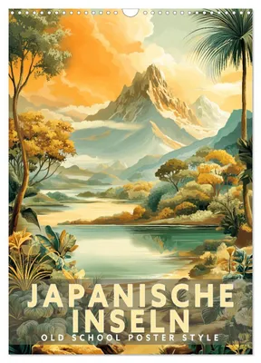 Produktbild von Japanische Inseln - Old School Poster Style (Wandkalender 2027 DIN A3 hoch), CALVENDO Monatskalender