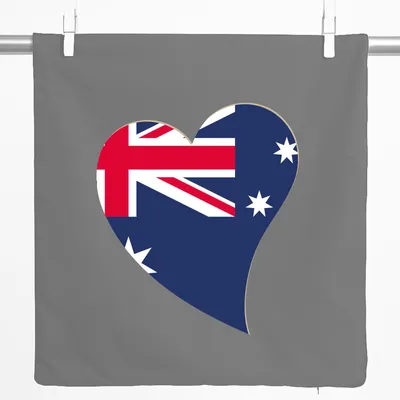 Produktbild von Huuraa Kissenbezug Australien Flagge Herz 40x40cm Steel Grey Baumwolle Dekokissenbezug Geschenkidee