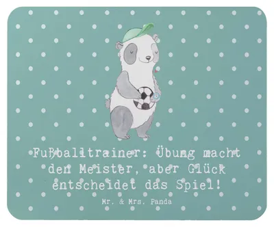 Produktbild von Mr. & Mrs. Panda Mauspad Fußballtrainer Erfolgskick - Meeresbrise - Geschenk, Berufsleben, Taktik, Fußballweisheit, Mousepad, Glück entscheidet das Spiel, Mouse Pad, pc