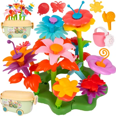 Immagine prodotto di Blocchi da colorare Fiori Blocchi creativi fai da te giardinaggio 102 elementi da 3 anni regalo