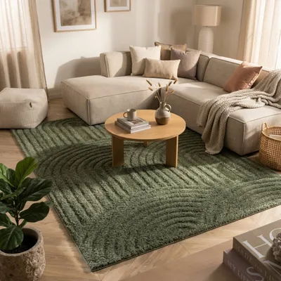 Zdjęcie produktu dla Dywan skandynawski – Lova Arches Zielony