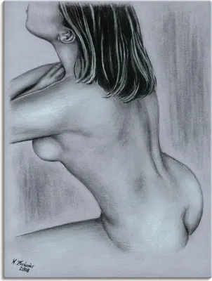 Produktbild von ARTland Leinwandbild Akt in Blau Größe: 90x120 cm