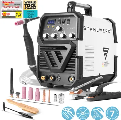Obrázok produktu pre STAHLWERK Kombinovaný zvárací stroj AC/DC TIG 200 ST IGBT 200 Ampér