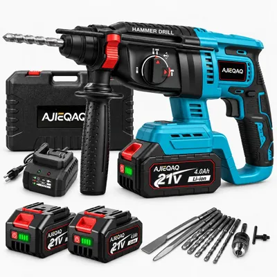 Produktbild von Akku-Bohrhammer 21V, SDS-Plus, 2,2 J, Brushless, 4 Funktionen, 2×4,0Ah Akkus, 26 mm Beton, 0–1150 U/min, mit Koffer