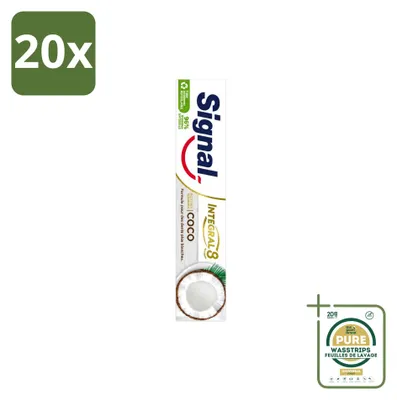 Productafbeelding van 20 x Signal Integral 8 Nature Elements Kokostandpasta - 75 ml - Verpakking met 20 stuks
