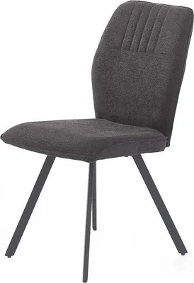 Produktbild von Polsterstuhl 1 Stück Gestell Metall Vierfußstuhl Stoff Schwarz | 1