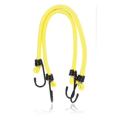Zdjęcie produktu dla alca® Napinacz do bagażu 2 szt. 40cm żółte pasy napinające z hakami stalowymi regulowane i rozciągliwe - do samochodu roweru motocykla mebli i transportu
