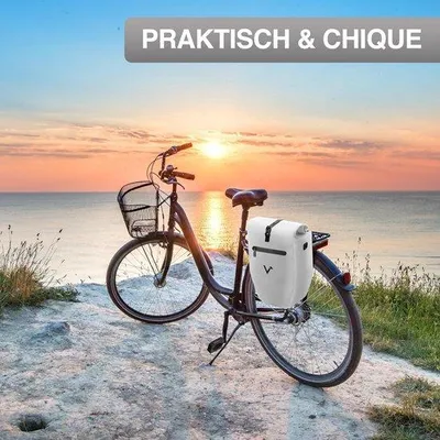 Produktbild von Famanu Fahrradtasche wasserdicht - 28L Silber