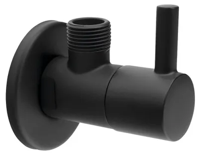 Immagine prodotto di Valvola a sfera angolare 1/2 "x3/8", rotonda, nero opaco