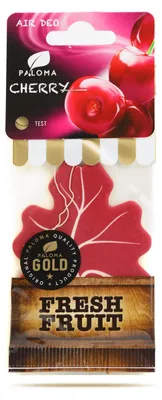 Produktbild von Paloma Gold Lufterfrischer mit Kirschduft - Dufthänger - Hält bis zu 2 Wochen - Frischer Kirschduft für den Autoinnenraum 1 Stück [P10159]