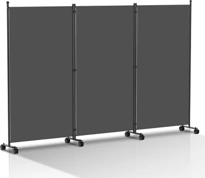 Produktbild von Jopassy Paravent mit Rollen 3 teilig Anthrazit 263x181 cm Faltbarer Raumteiler Outdoor Trennwand Garten Sichtschutz Raumtrenner