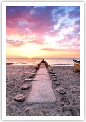 Produktbild von Poster - Poster ohne Rahmen - Boot Strand Himmel - 70x100 cm - Wand Bild - Wanddeko - Wandbilder - Kunstposter - Wandposter - Bilder - Kunstdruck - Wanddekoration - Wandbild - P2XPA70x100-5064