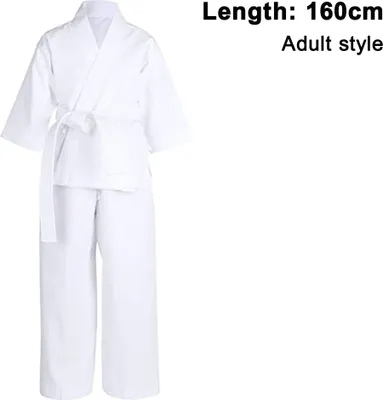 Produktbild von Karate-Uniform mit Gratis-Gürtel, weißer Karate-Gi für Kinder und Erwachsene, 160 cm