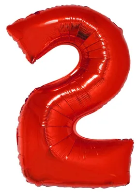 Obrázok produktu pre Fóliový balón XXL s číslami 100 cm - červené číslo: 2