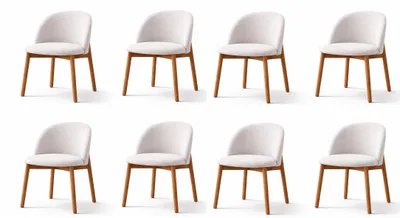 Image de Ensemble de chaises blanches Chaise de salle à manger Chaise rembourrée Chaise de cuisine Mobilier de salle à manger