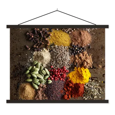 Produktbild von MuchoWow® Textilposter Gewürze zusammen gemischt 40x30 cm mit schwarzem Rahmen - Dekorationen