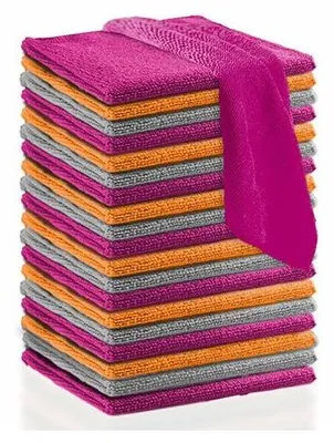 Produktbild von Clever Clean Reinigungstücher - Set 20-teilig Starke Saugkraft Mikrofasertücher BIGPACK XXL (pink, grau, weiß, orange)