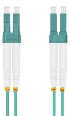 Produktbild von helos LWL Patchkabel LC/LC Duplex 50/125µm OM3 aqua 15,0m