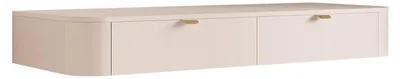 Productafbeelding van Hangende console SAGE, 110 cm, kleur kasjmier, met 2 lades en gouden handgrepen