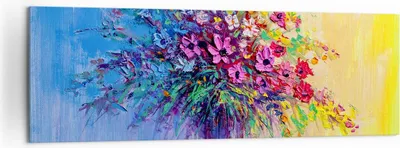 Produktbild von Bild auf Leinwand - Leinwandbild - Blumen Vase - 160x50cm - Wand Bild - Wanddeko - Wandbilder - Leinwanddruck - Bilder - Kunstdruck - Wanddekoration - Leinwand bilder - Wandkunst - AB160x50-4117