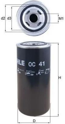 Produktbild von Ölfilter MAHLE OC 41 Anschraubfilter für RENAULT TRUCKS R für DEUTZ-FAHR DX