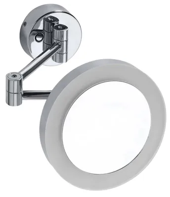 Image de Miroir de maquillage Sapho X-ROUND à suspendre, éclairage LED, diamètre 200 mm, chrome