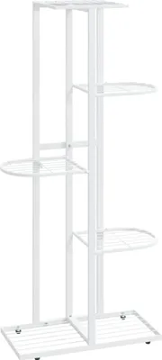 Image de vidaXL Présentoir à fleurs 5 étages 43x22x98 cm Blanc Métal