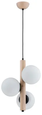 Zdjęcie produktu dla Lampa wisząca KANET jasne drewno-biała-czarna 3xE14x10W drewno wym:90x35x35cm IP20 Alfa