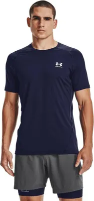 Obrázok produktu pre Under Armour Men's HeatGear Armour Fitted Short Sleeve Navy/White M Bežecké tričko s krátkym rukávom