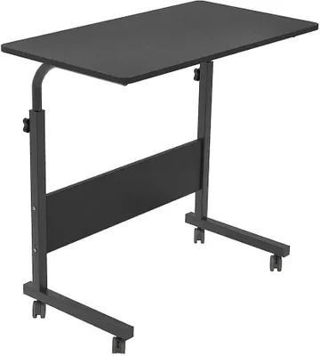 Produktbild von Laptop Tisch auf Rollen – Höhenverstellbar – Waltnoot Schwarz – Multifunktionales Beistelltischchen für Laptop und Frühstück