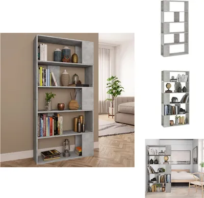 Produktbild von vidaXL Bücherregal/Raumteiler Betongrau 80x24x159 cm Holzwerkstoff -  Bücherregale & Bücherschränke