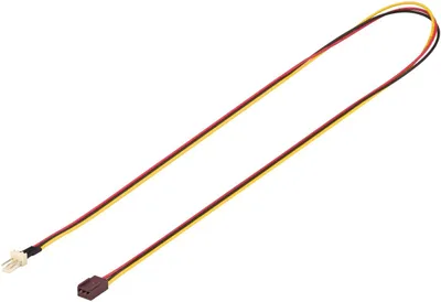 Image de Goobay 93876 Câble d'alimentation pour ventilateur PC Rallonge, 3 broches mâle/femelle, 0.6 m - Ventilateur mâle (3 broches) > Ventilateur femelle (3 broches)