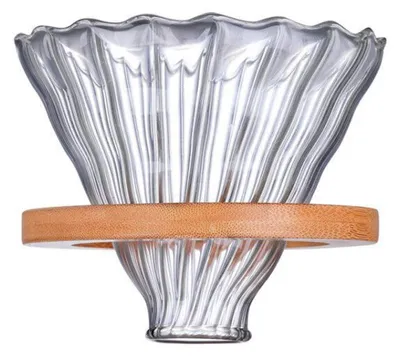 Image de Distributeur à café en verre avec support en bois