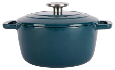Obrázek produktu pro Hrnek z emailované litiny s pokličkou 20 cm 2,7 L zelený Heron Fontestic Cosy & Trendy 9967203