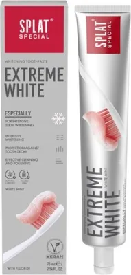 A product shot of a toothpaste tube and its packaging.