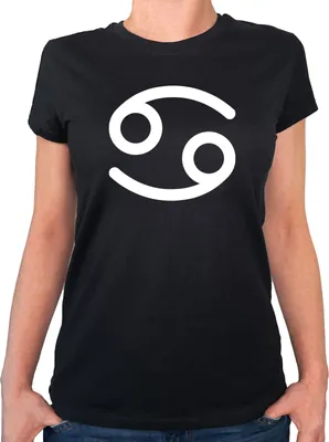 Produktbild von Huuraa Damen T-Shirt Krebs Sternzeichen Zeichen XL Black Bio Baumwolle Fairtrade Damenshirt Geschenkidee