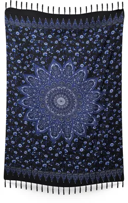 Produktbild von Woru Sarong Mandala, Pareo, Hüfttuch, Wickelrock, Strandtuch (Blau)
