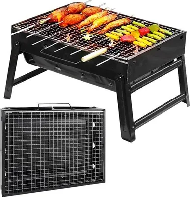 Immagine prodotto di Barbecue a carbonella portatile da esterno - Barbecue pieghevole da campeggio e da picnic