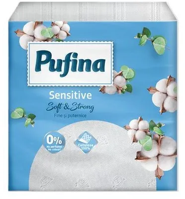 Produktbild von Reinigungstücher "Sensitive", weiß, 1/4-Falz, 1-lagig, 24 x 24 cm, 90 Stück, PUFINA PP20856