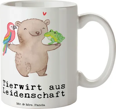 Produktbild von Mr. & Mrs. Panda Pott Tierwirt Leidenschaft - Weiß - Geschenk, Tasse, Witzig, Bauernhof, Kaffeebecher, Kaffeepott, Teetasse, Kaffeetasse, Spruch, Becher, Farmer, Agronom