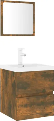 Produktbild von vidaXL Badmöbel-Set Räuchereiche Holzwerkstoff