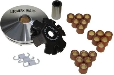 Obrázek produktu pro Závodní variátor včetně výměnných závaží 12 mm KW čep pro 2-taktní motor Peugeot + Honda 50ccm