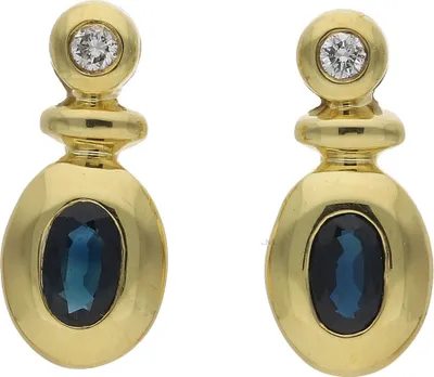 Produktbild von JuwelmaLux Ohrstecker 585/000 (14 Karat) Gold mit Brillant und Saphir JL30-06-2807