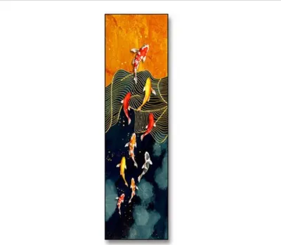 Produktbild von TPFLiving Kunstdruck LW-312 (OHNE RAHMEN) Poster - Leinwand - Wandbild - Hochauflösender Giclée-Druck, langlebig und hochwertig - Hochbildformat - Abstrakte Formen -  - Größe: 35x140cm