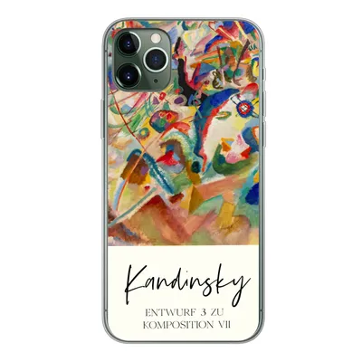 Produktbild von MuchoWow® Handyhülle Schutzhülle Hülle für iPhone 11 Pro Max Entwurf 3 zu komposition VII - Kandinsky - Alte Meister Silikon Softcase Handy Hülle - Schutz